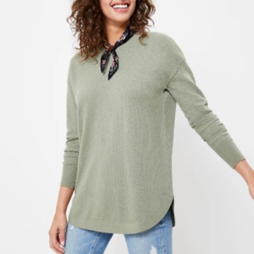 LOFT Green Dolman Tunic Sweater